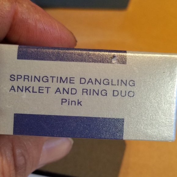 Springtime Dangling Anklet & Toe Ring Pink NIB - Picture 3 of 3